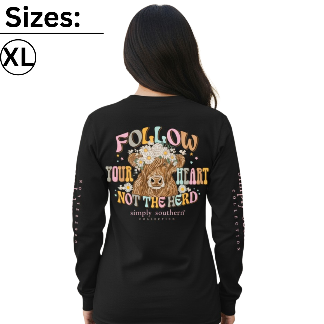 Follow Your Heart Not The Herd - Cow - SS - Adult Long Sleeve