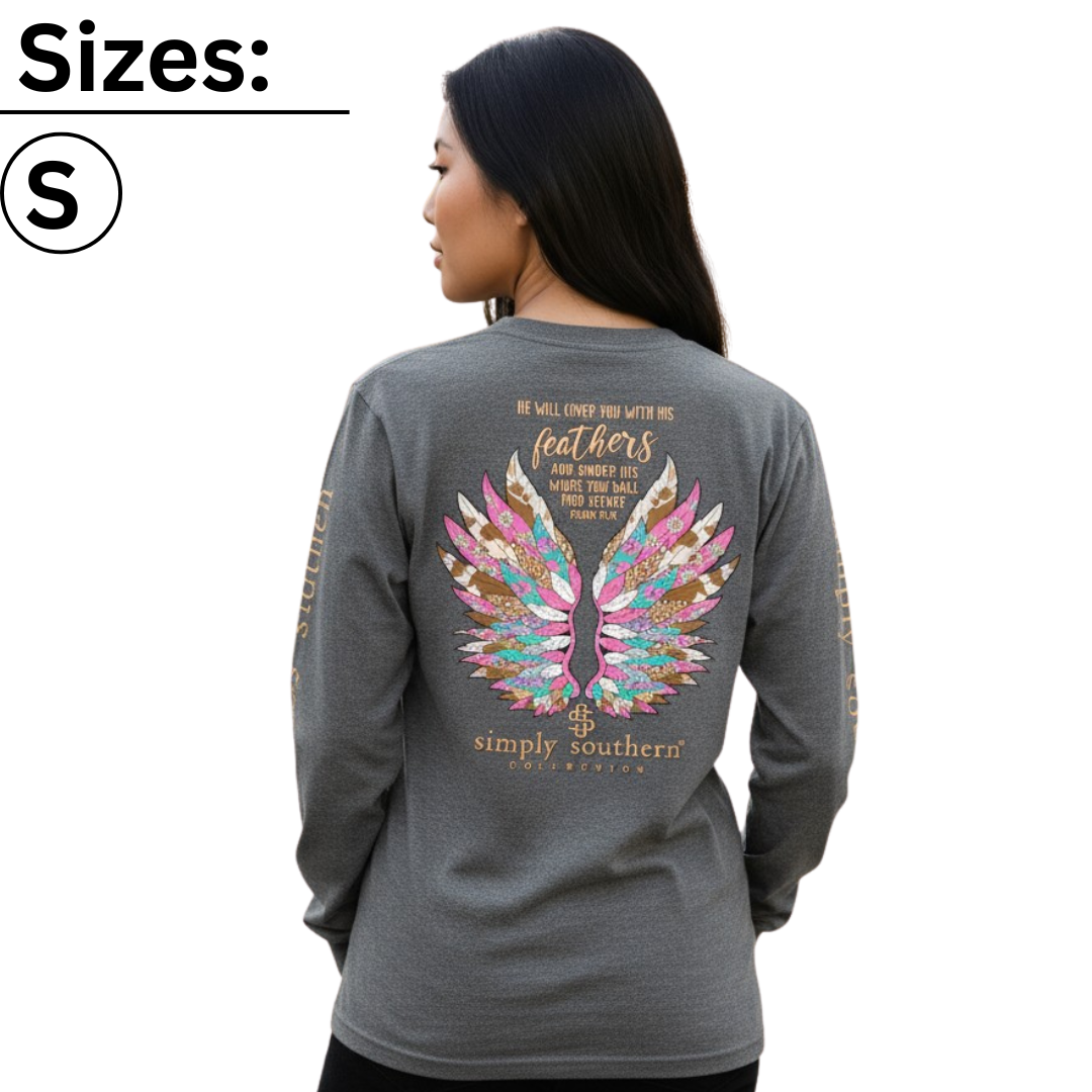 He Will Cover You With His Feathers - Wings - SS - Adult Long Sleeve
