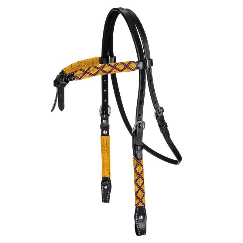 Tabelo Crossover Headstall with Beads Black