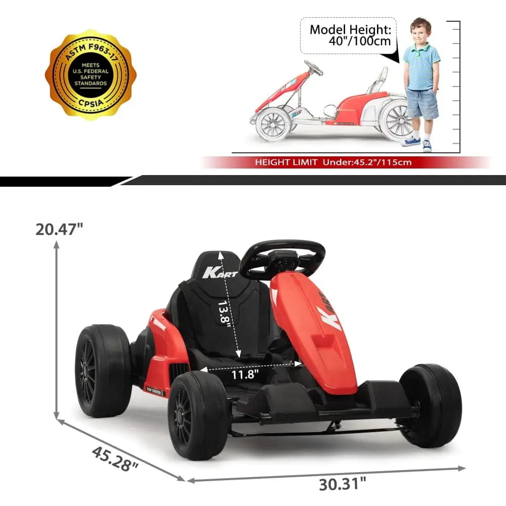 TOBBI 24V Electric Kids Drift Go Kart