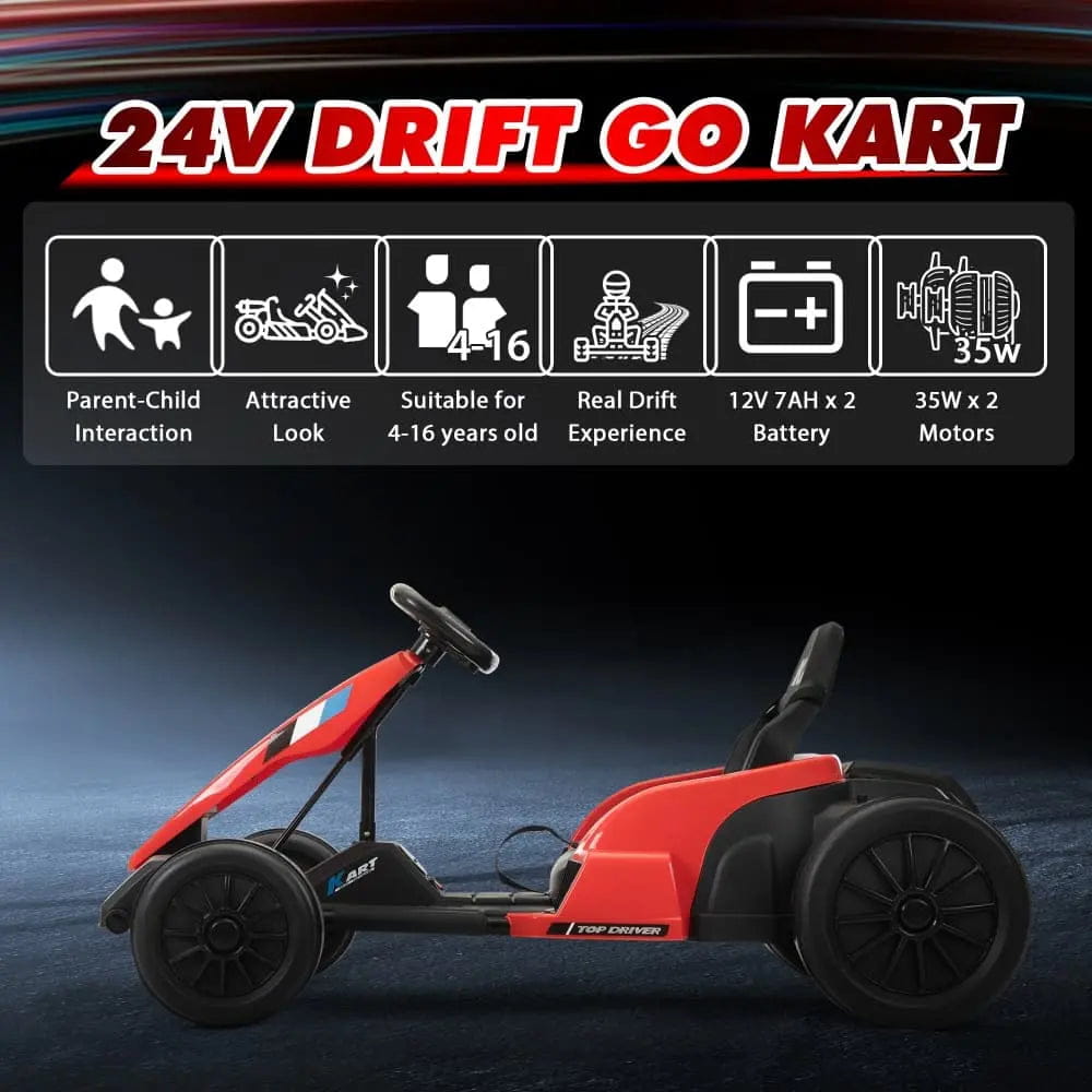 TOBBI 24V Electric Kids Drift Go Kart