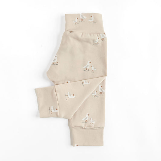 Seagulls on Tan Baby & Toddler Cotton Knit Leggings