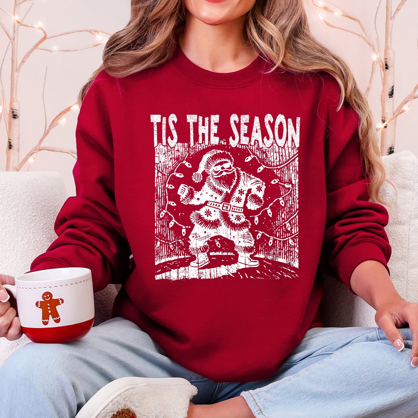 Tis The Season, Dancing Santa, Party, Christmas, Funny Sweatshirt