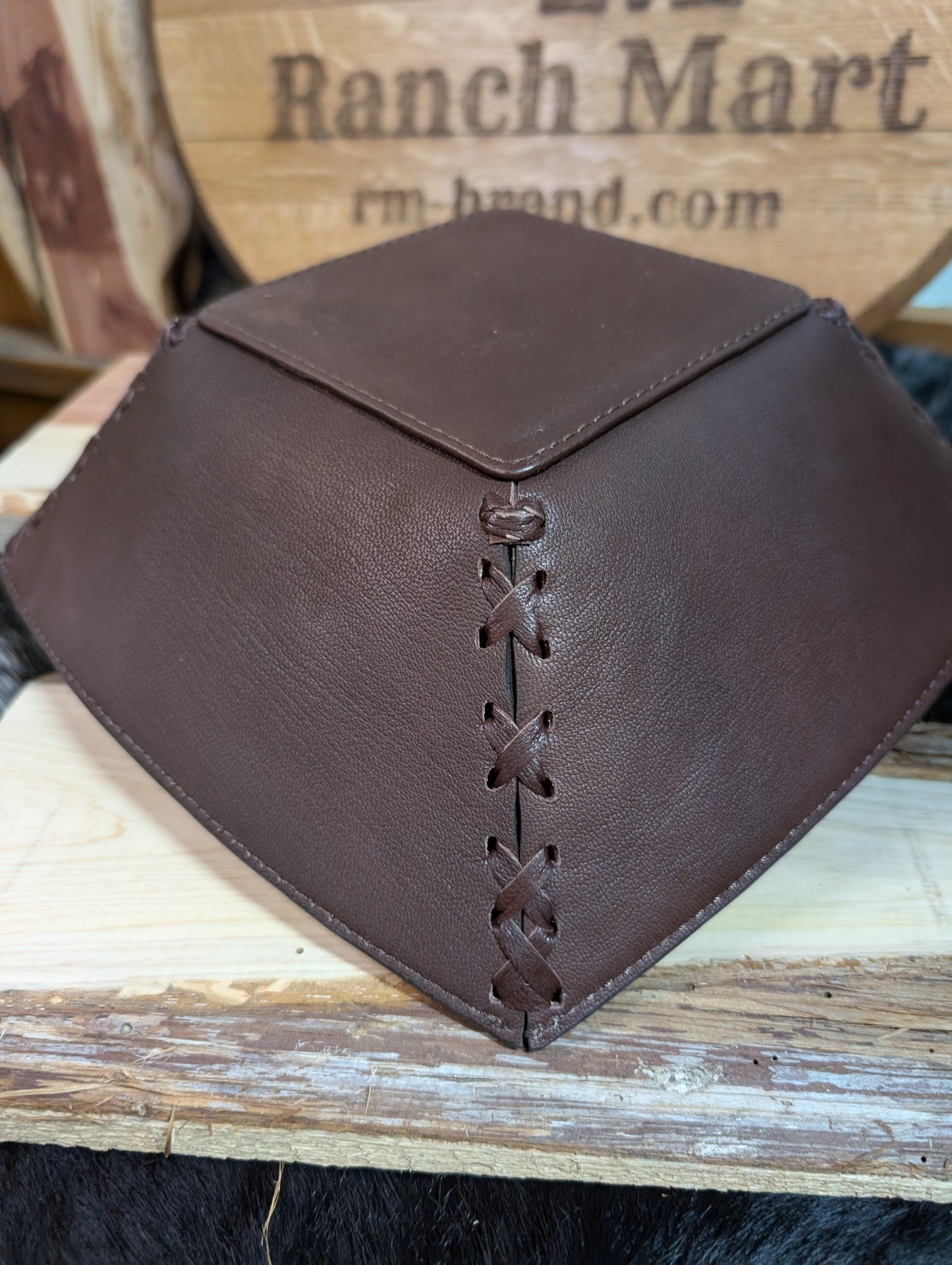 Tooled Leather Decorative Bowl