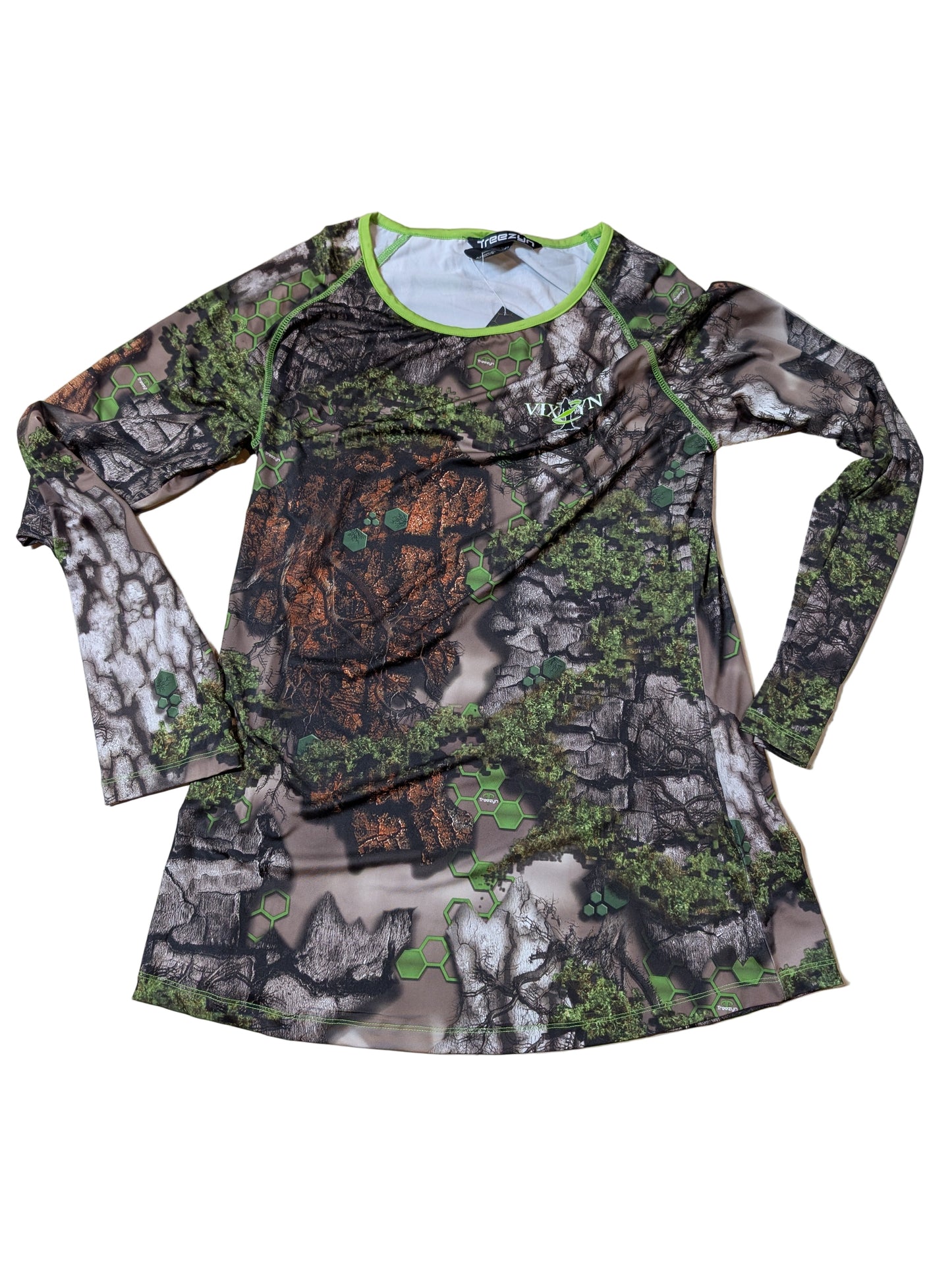 Final Clearance – TREEZYN Women’s Early SEEZYN VIXZYN Long Sleeve Shirt | Lightweight Hunting Top with Green Collar