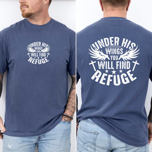 Under His Wings You Will Find Refuge, Christian, Jesus, Gospel, Religious Tshirt Comfort Colors T-Shirt