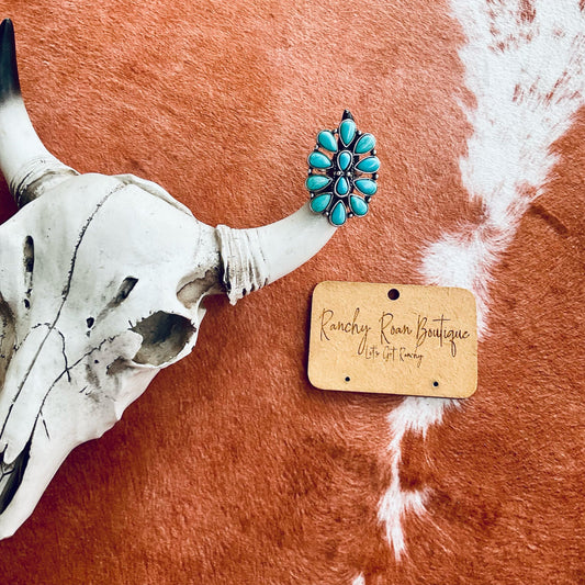 Western Design Turquoise Cuff Ring