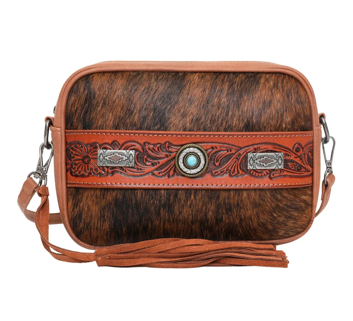 Trinity Ranch Hair-On Cowhide Crossbody Clutch – Concealed Carry Western Purse by Montana West