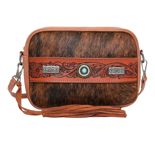 Trinity Ranch Hair-On Cowhide Crossbody Clutch – Concealed Carry Western Purse by Montana West