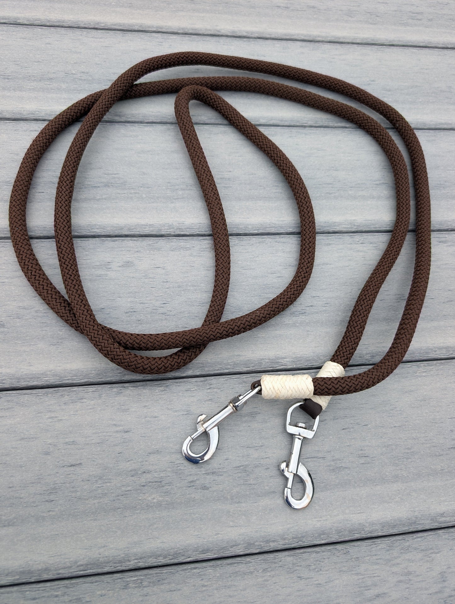 10ft Single Nylon Rein with Rawhide Trim & 2 Bolt Snaps