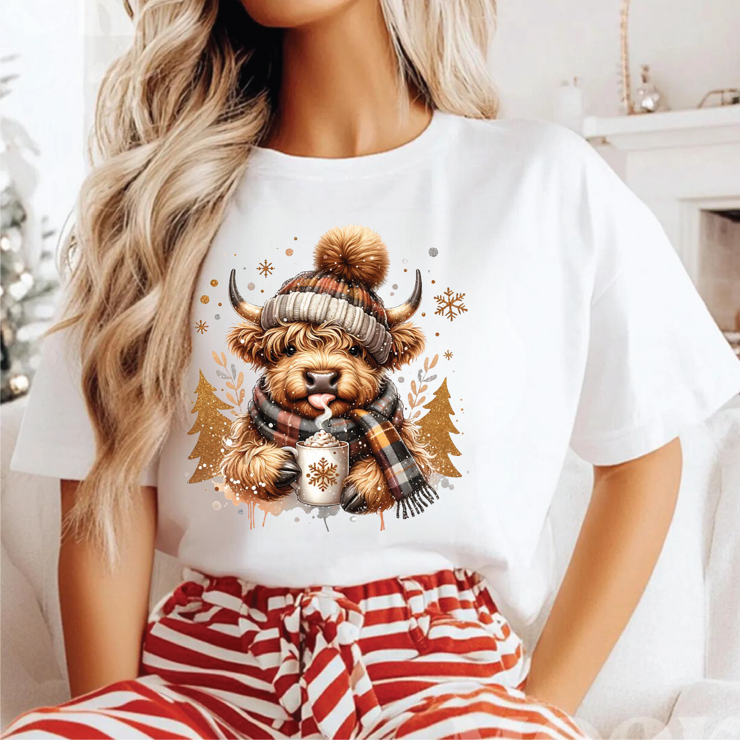 Winter Highland Cow Tees