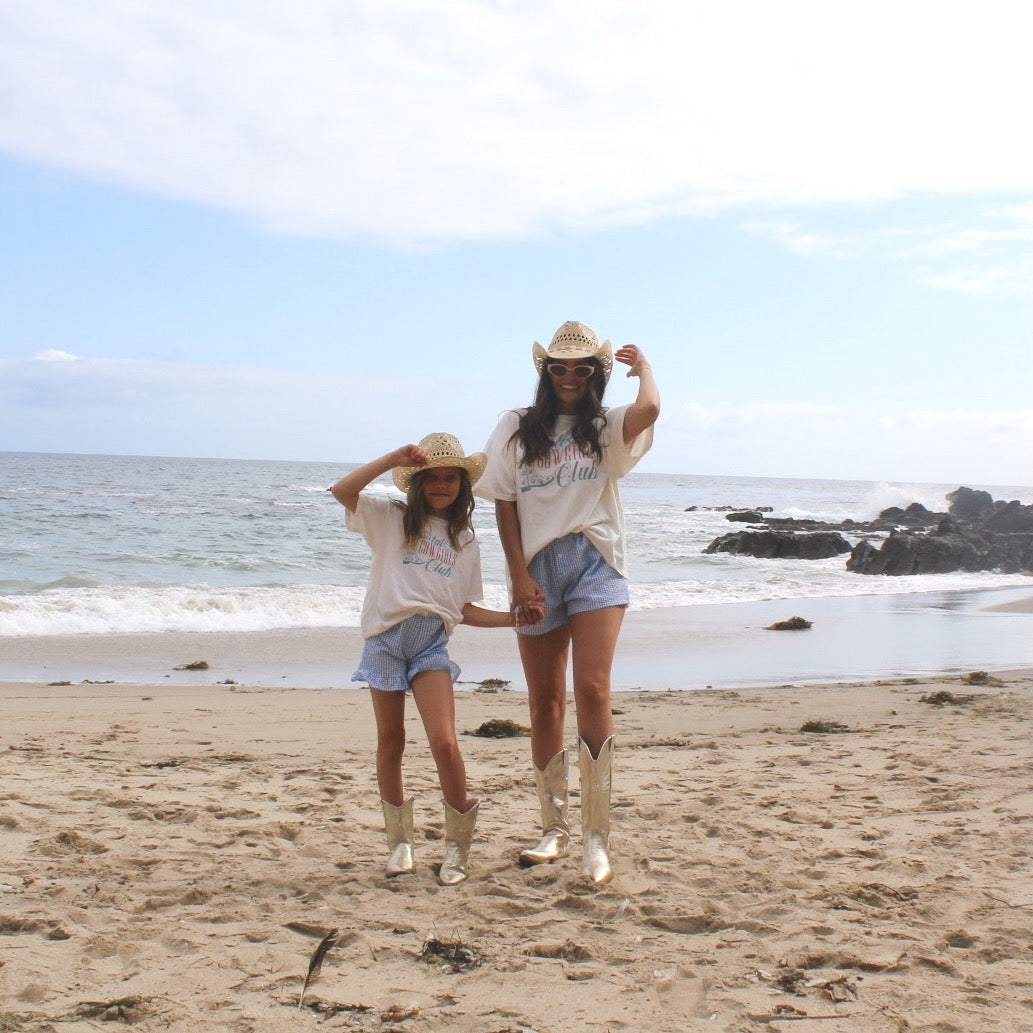 Wild + Rae Blue Gingham Shorts