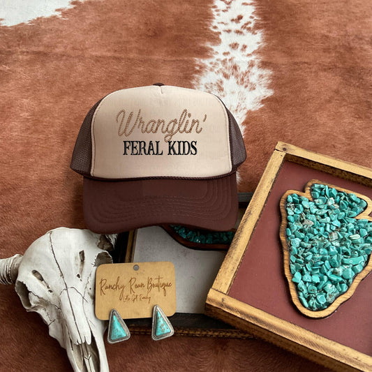 Wranglin Feral Kids Western Trucker Hat