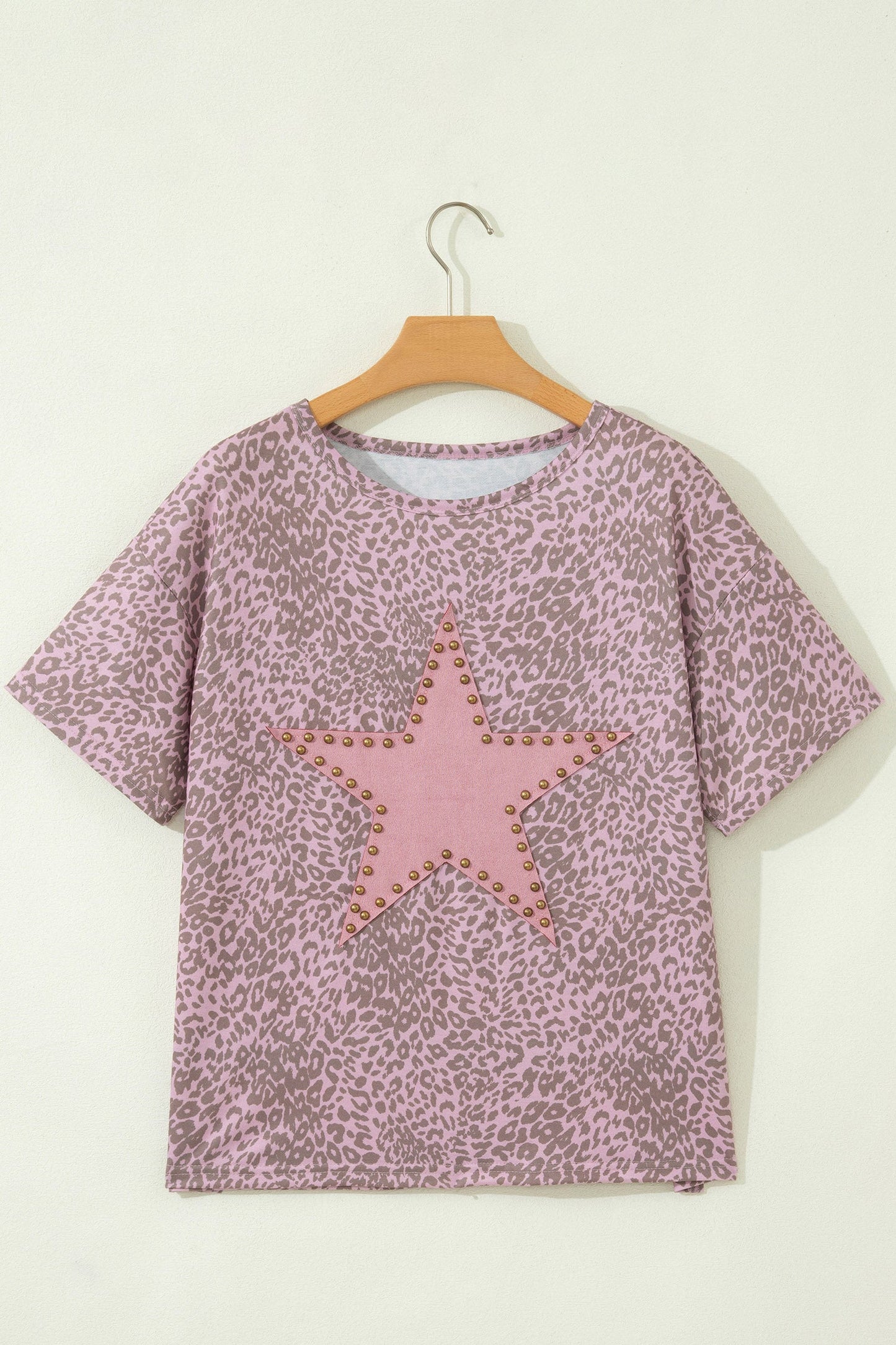 Leopard Retro Star Studded Short Sleeve Tee