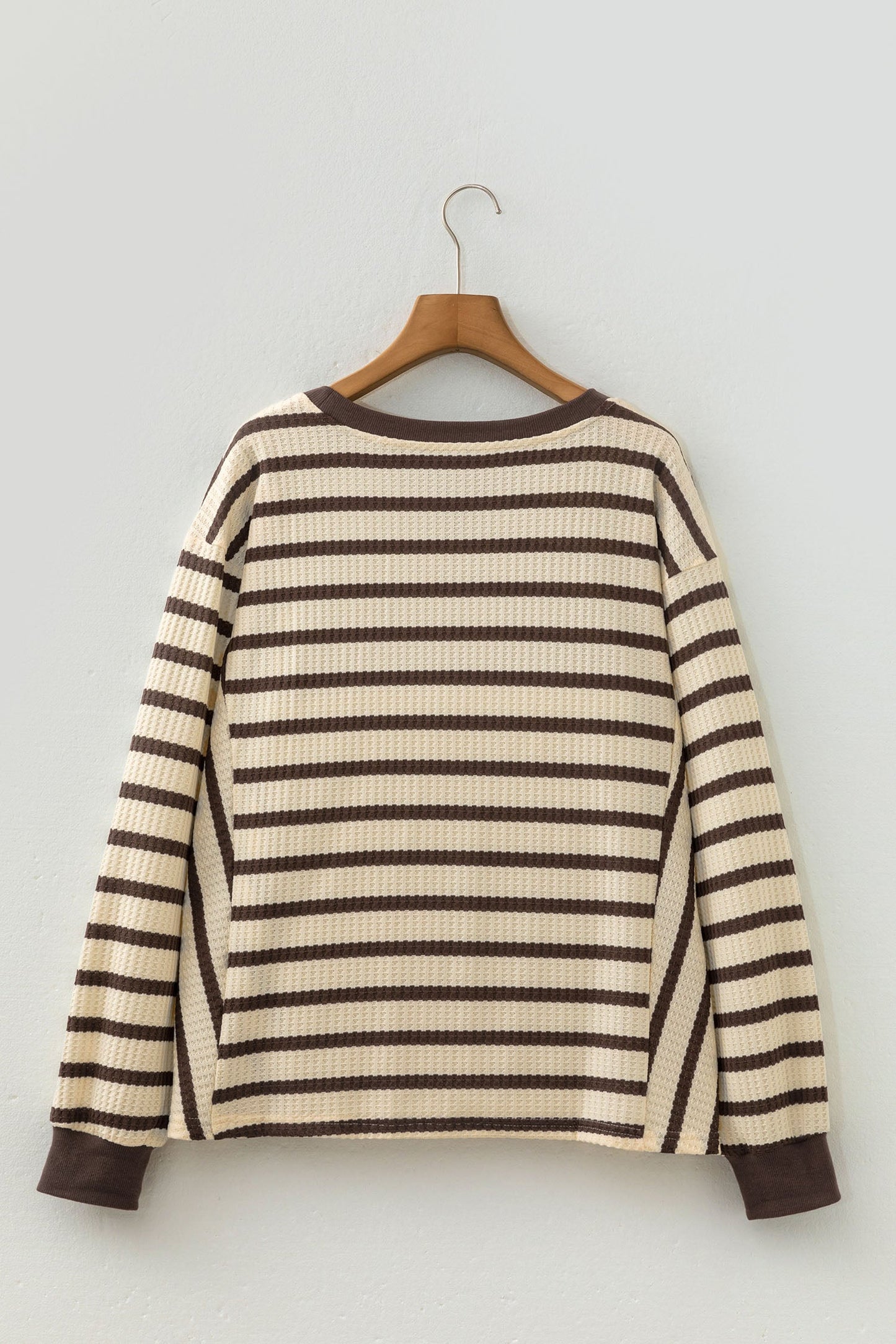Stripe Patchwork Ribbed Cuff Long Sleeve Sweatshirt