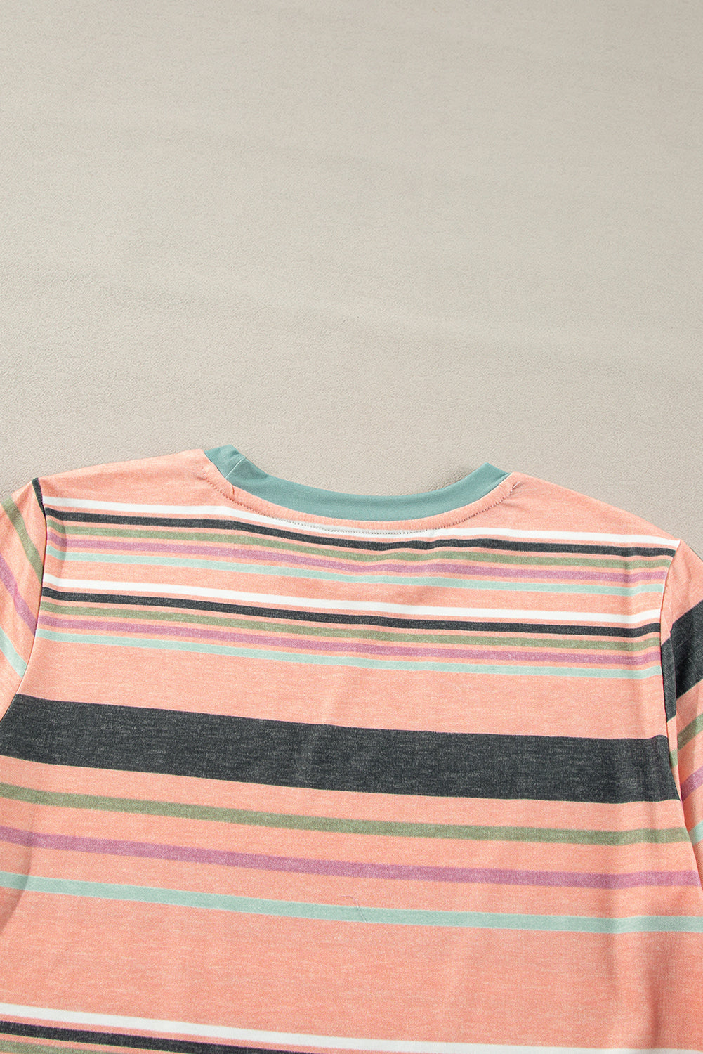Stripe Short Sleeve Crew Neck T-Shirt