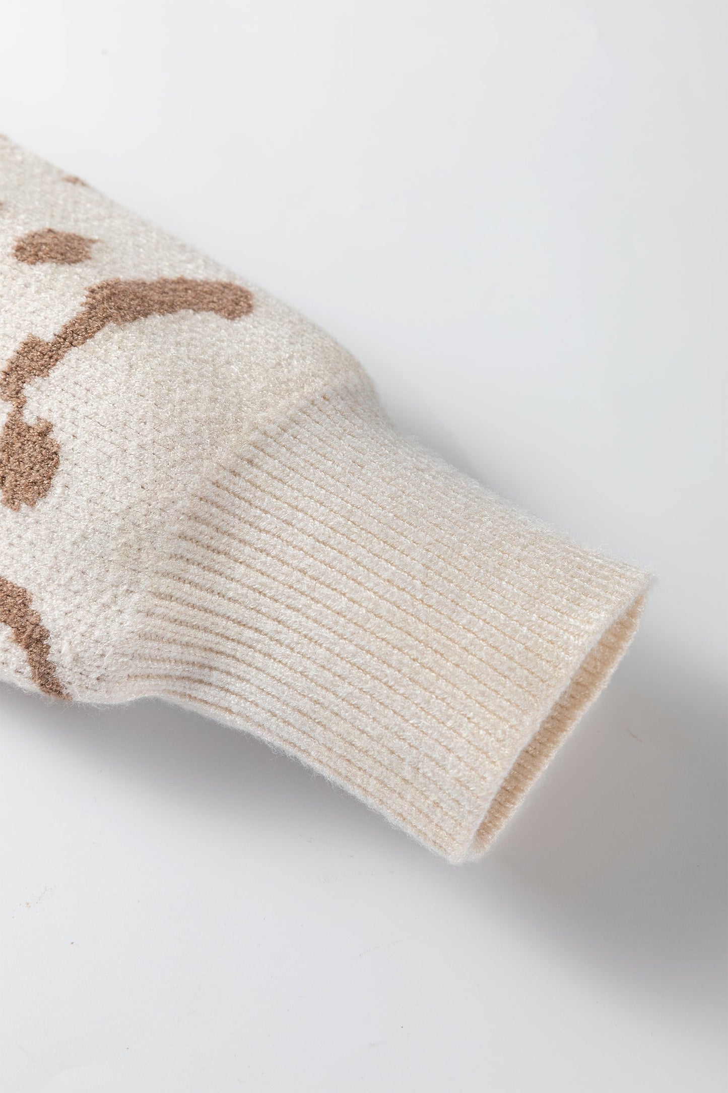 Leopard Asymmetric Drop Shoulder Sweater