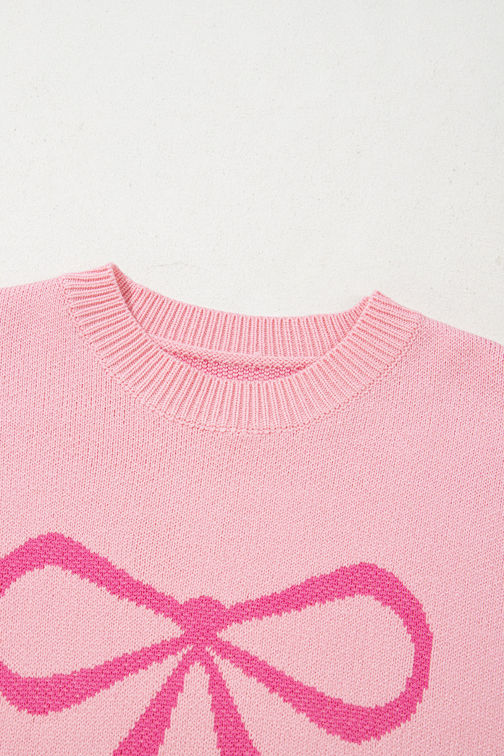 Valentine Bow Long Sleeve Crewneck Sweater