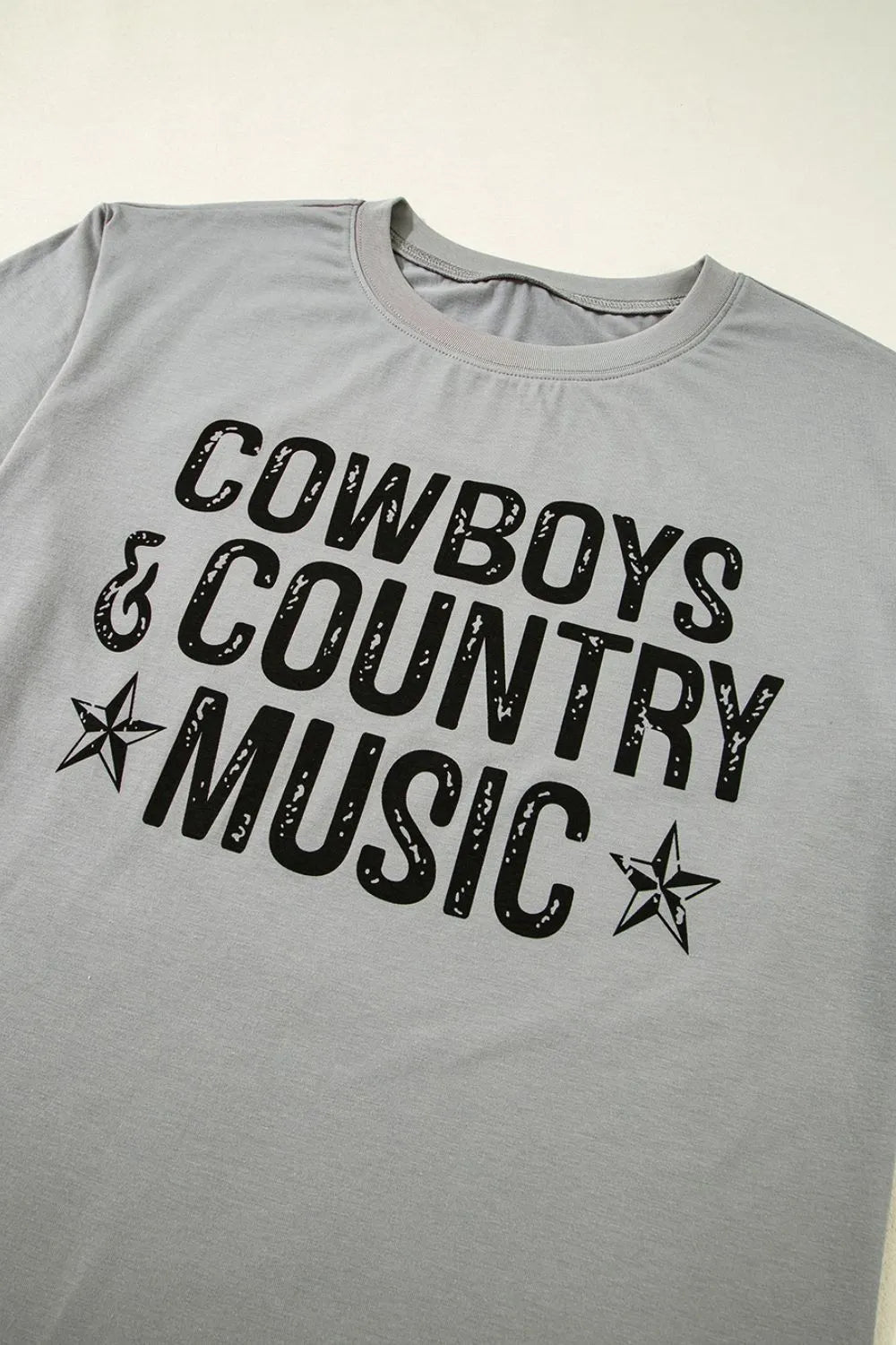 Letter Graphic Round Neck Short Sleeve T-Shirt
