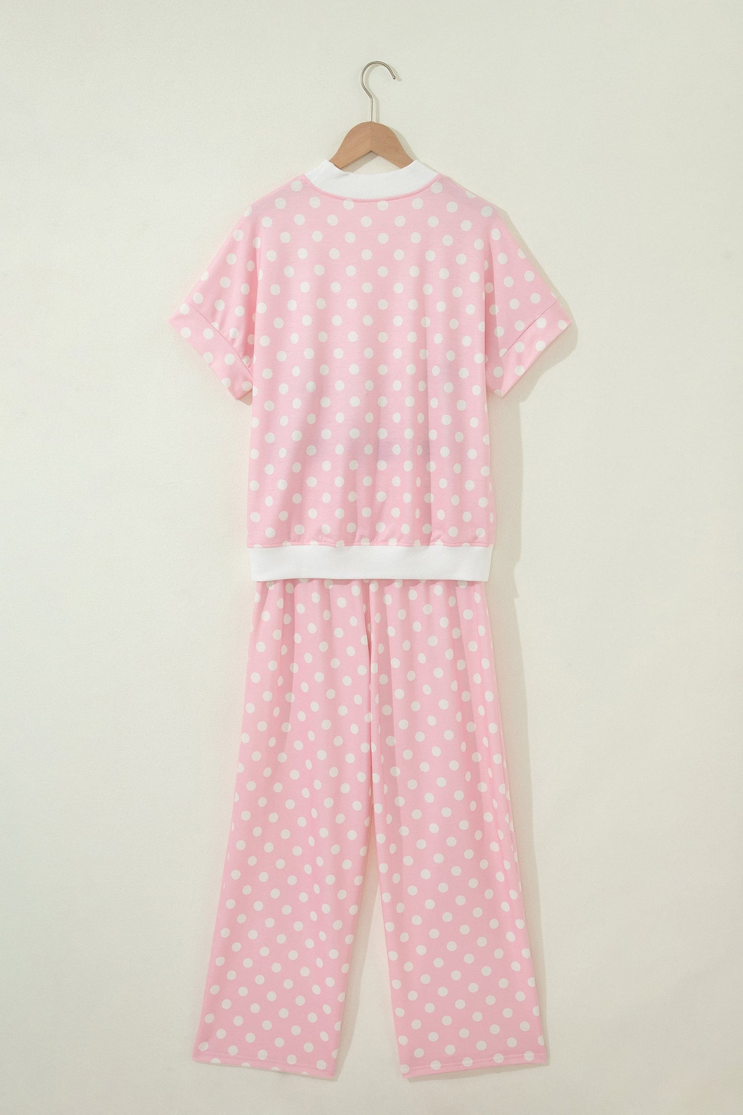Polka Dot Mock Neck Top & Pants Set