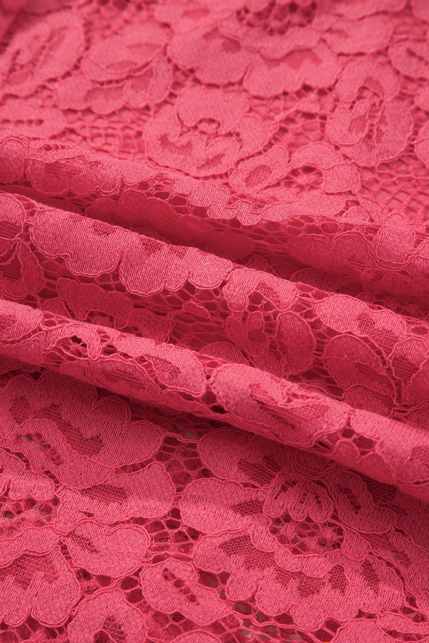 Floral Lace Zip Up V-Neck Smocked Waist Sleeveless Dress