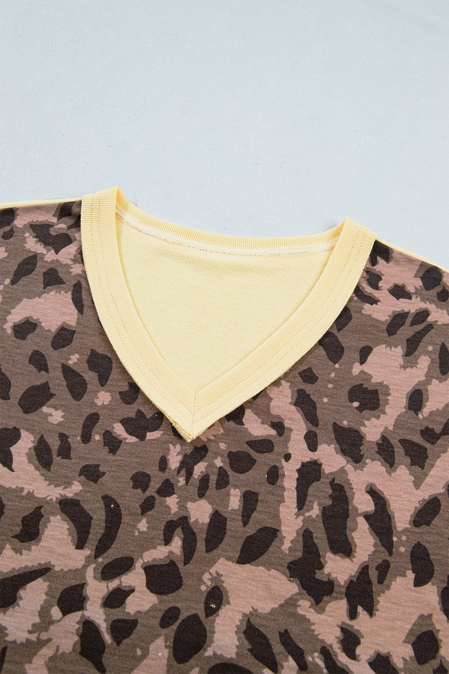 Leopard Colorblock Top & Wide Leg Pants Set