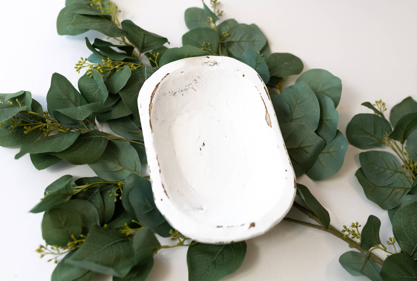 Rustic Hand-Carved Wooden Dough Bowl – Decorative Farmhouse Centerpiece