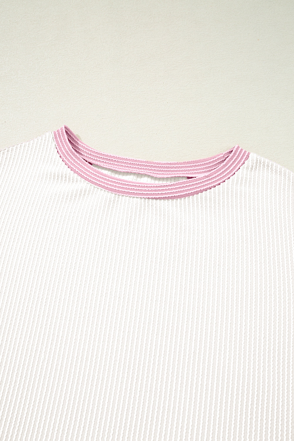 Colorblock Corded Crewneck Tee