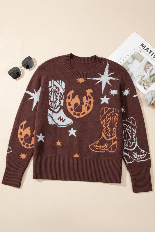 Western Cowgirl Crewneck Sweater