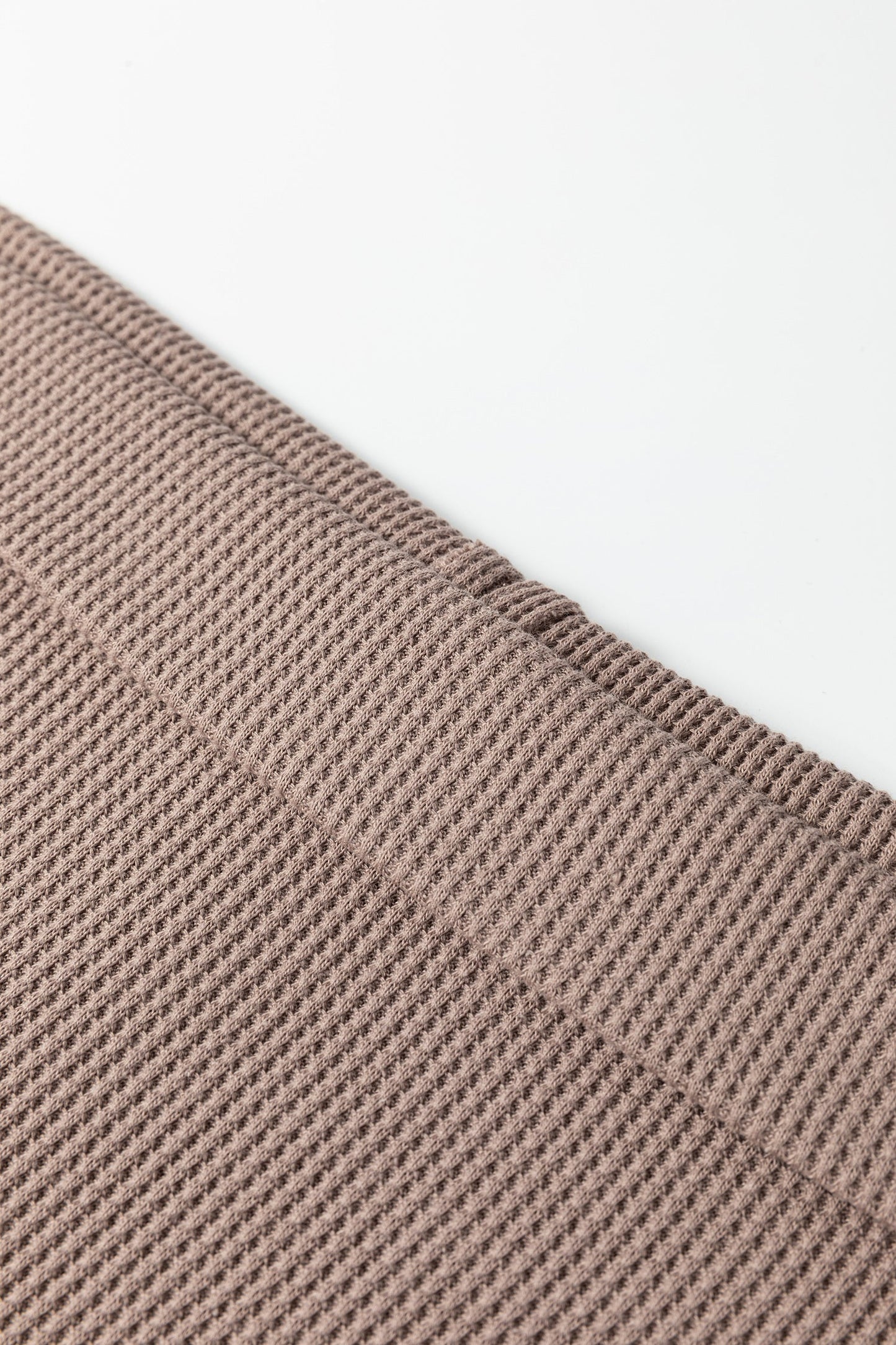 Solid Waffle Knit Asymmetric Neck Long Sleeve Top