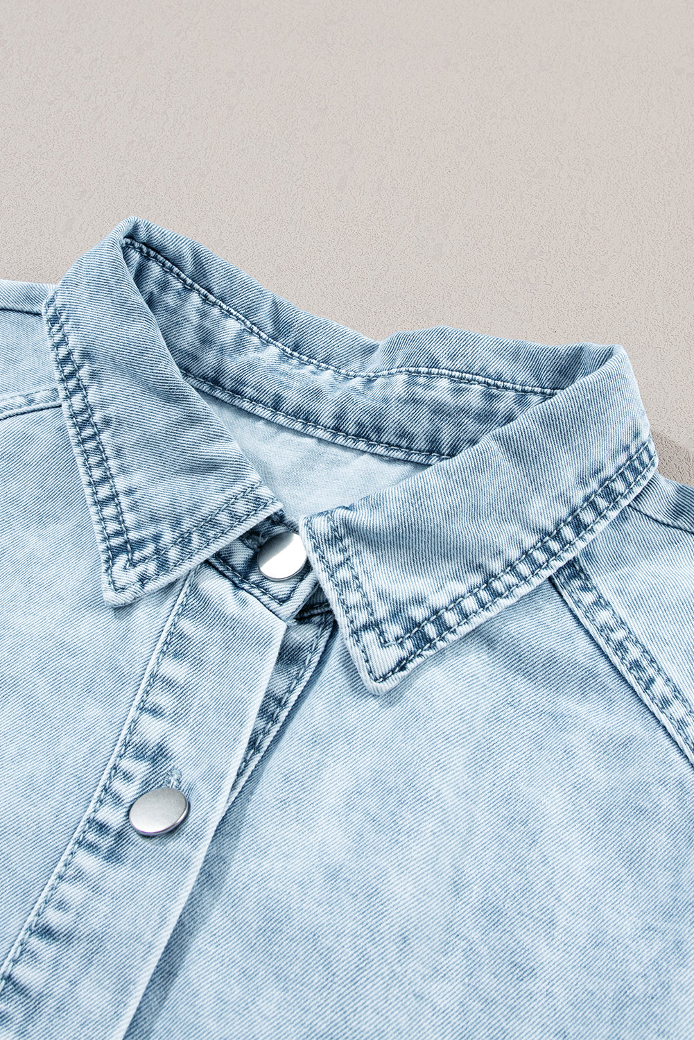 Denim Mineral Wash Buttoned Dress
