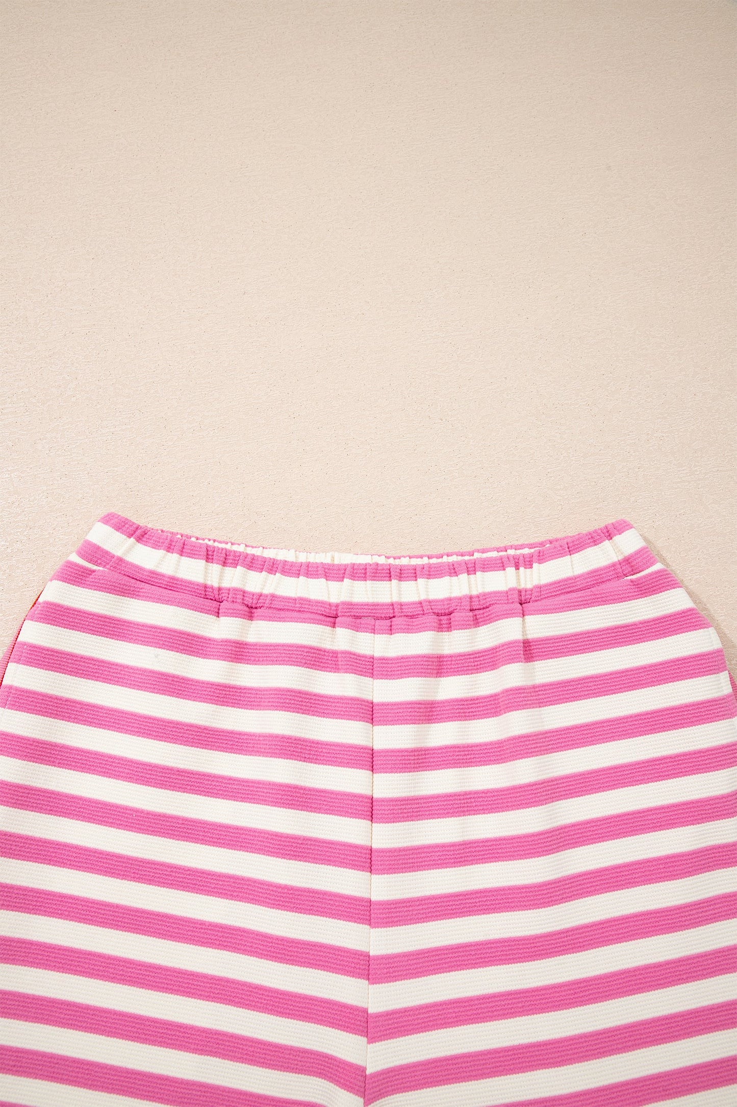 Stripe Contrast Trim Top & Loose Shorts Set