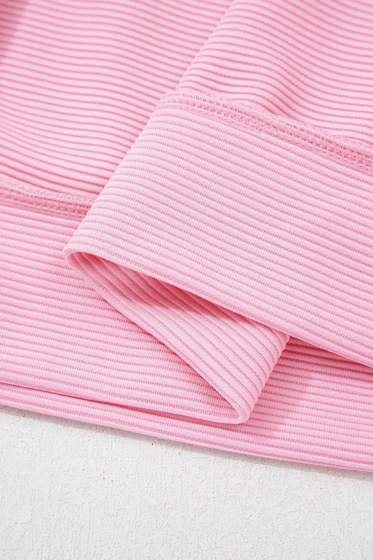 Ribbed Exposed Seam Drop Shoulder Pullover