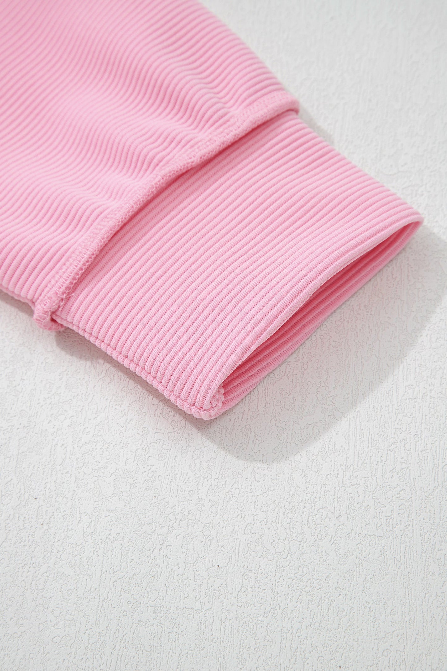 Ribbed Exposed Seam Drop Shoulder Pullover