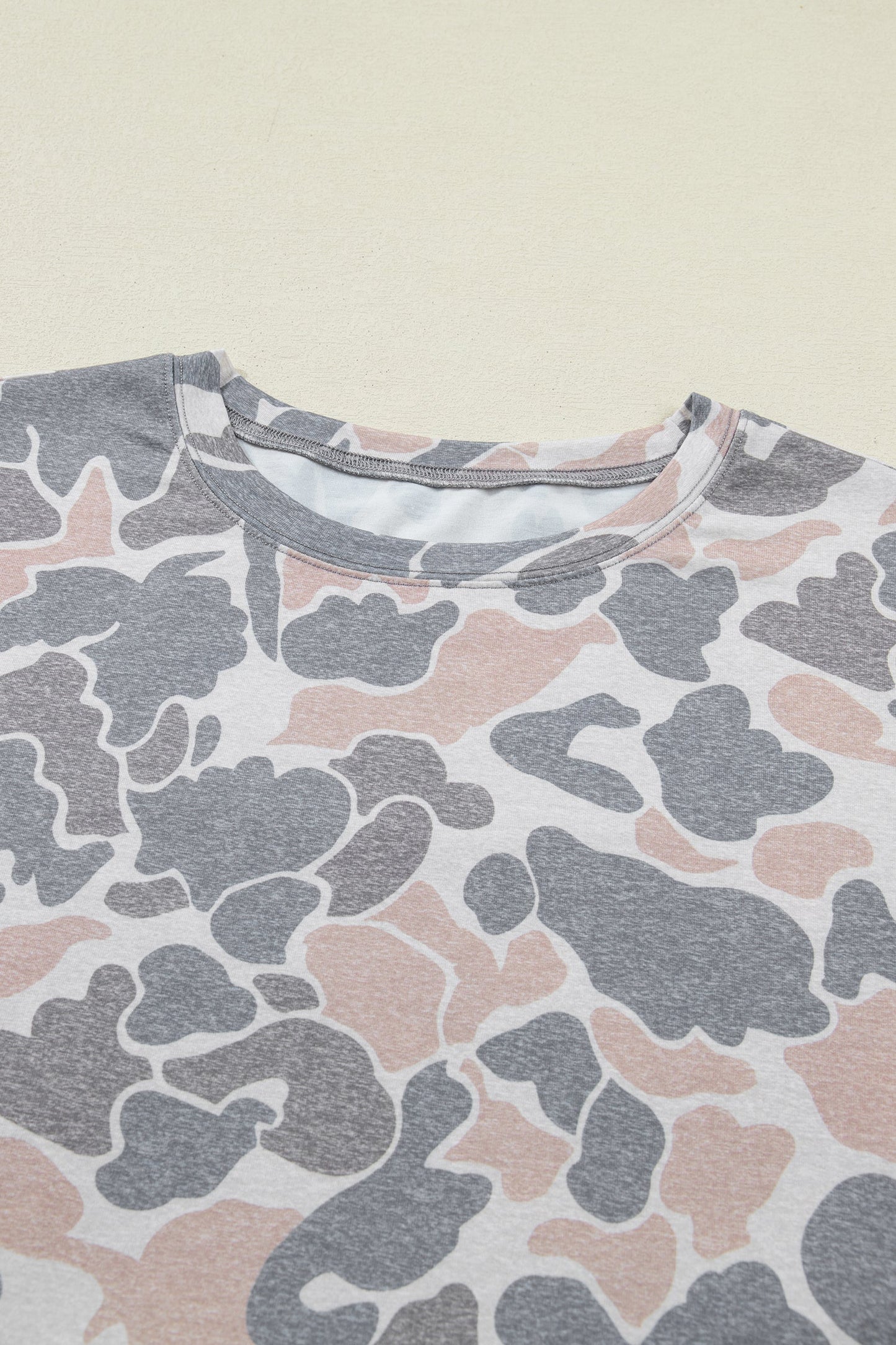 Camo Short Sleeve Top & Wide Leg Pants Set