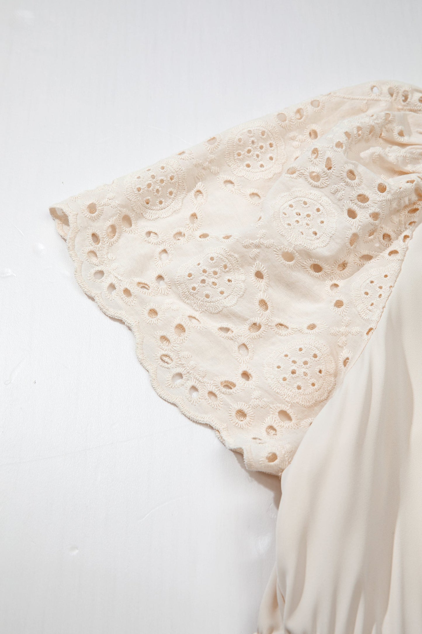 Plus Size Embroidered Eyelet Patchwork V-Neck Maxi Dress