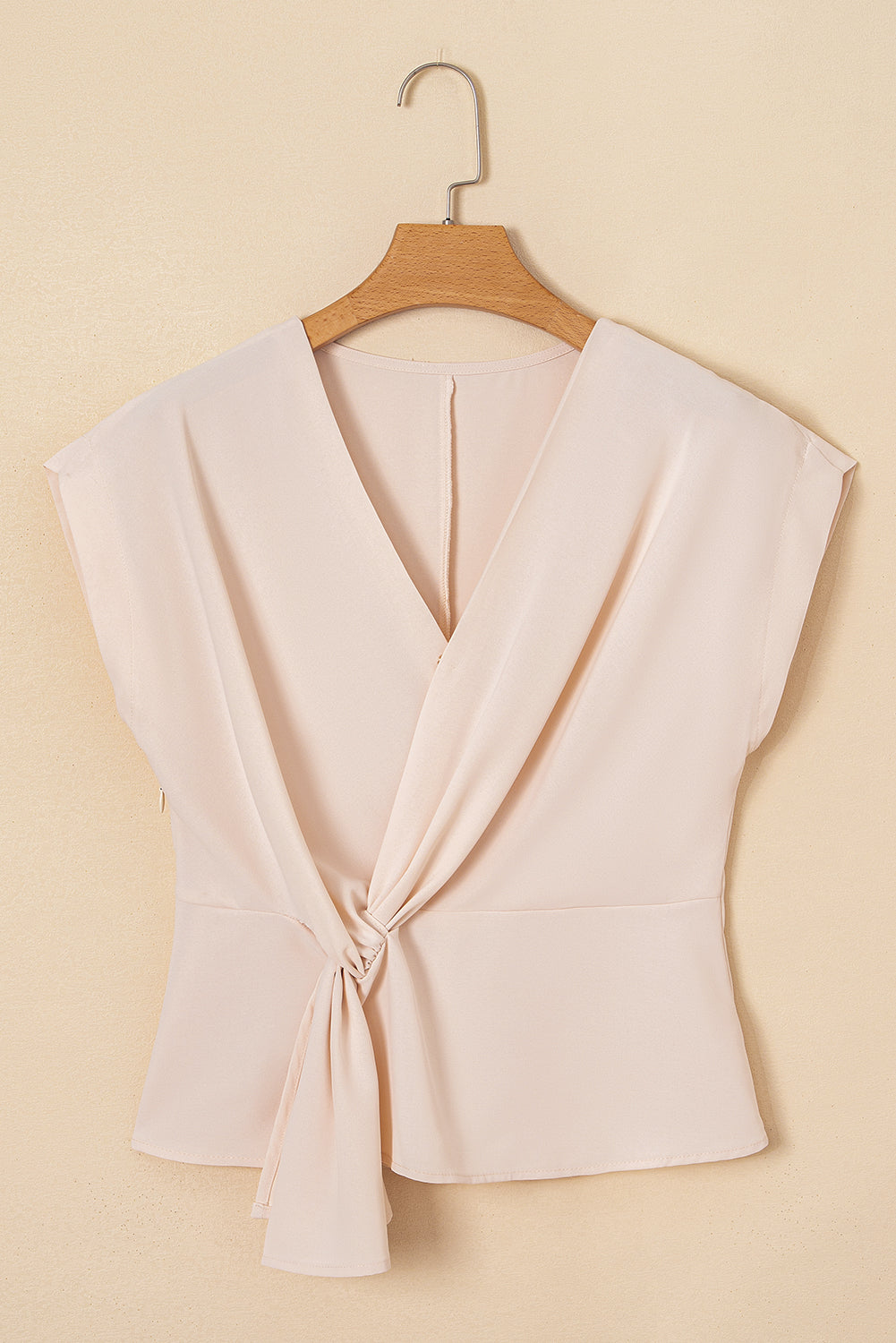 Wrap V-Neck Ruched Peplum Blouse