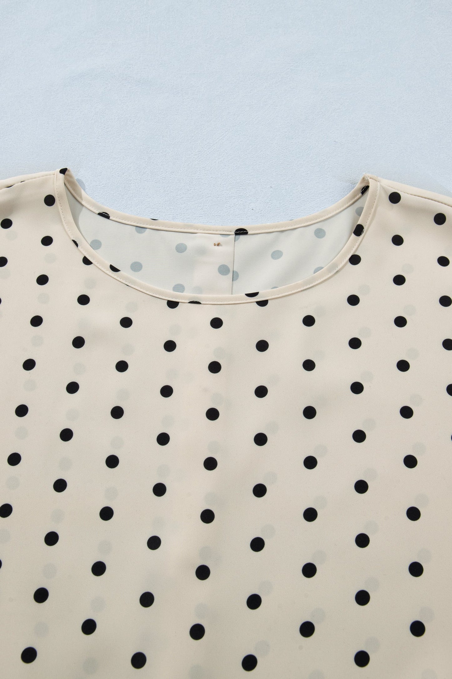 Plus Size Polka Dot Button Back Babydoll Blouse
