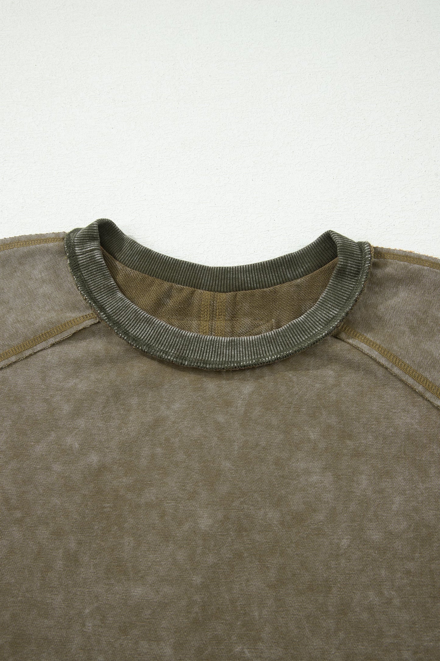 Floral Patchwork Mineral Wash Exposed Seam Top