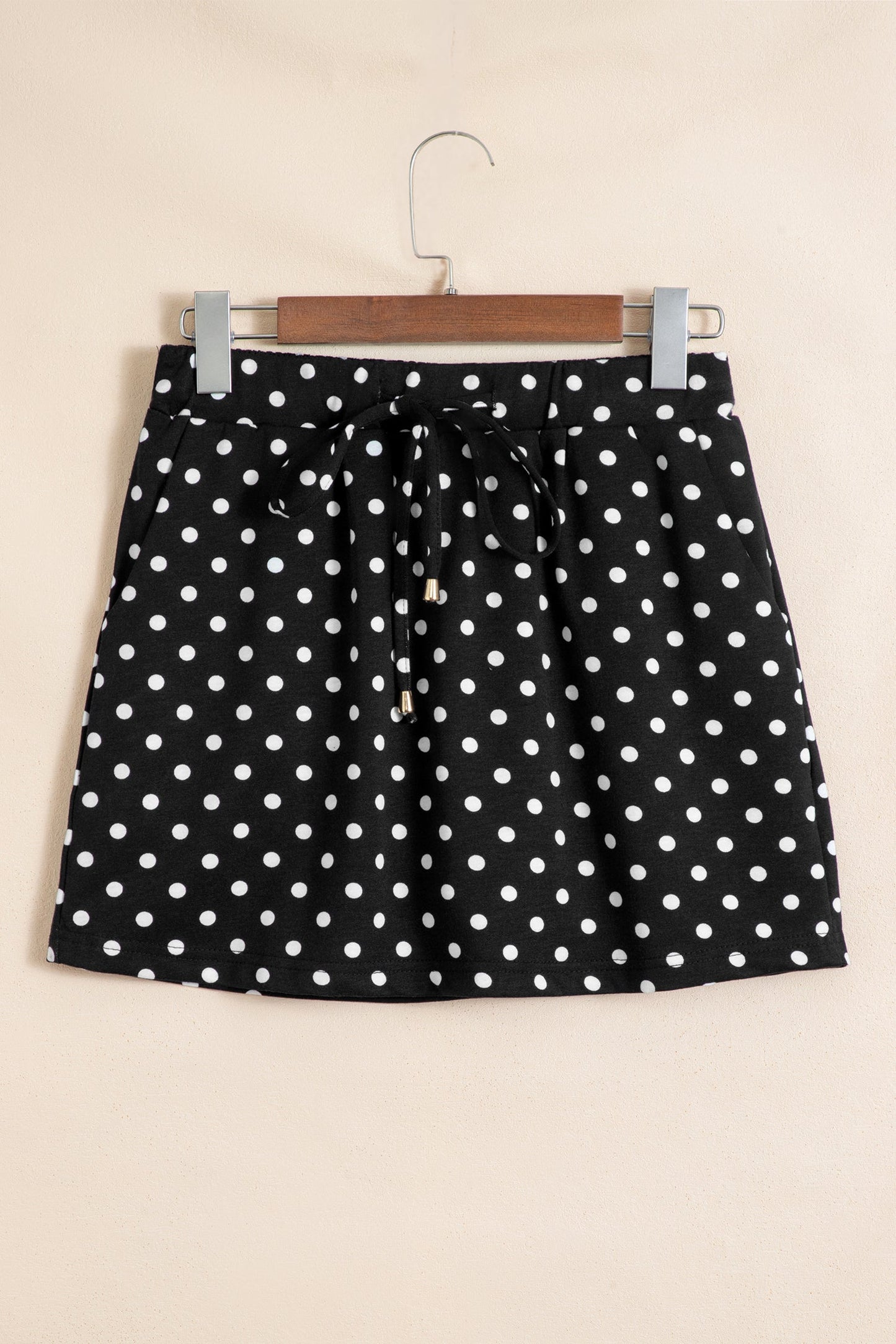 Polka Dot Drawstring Mini Skort