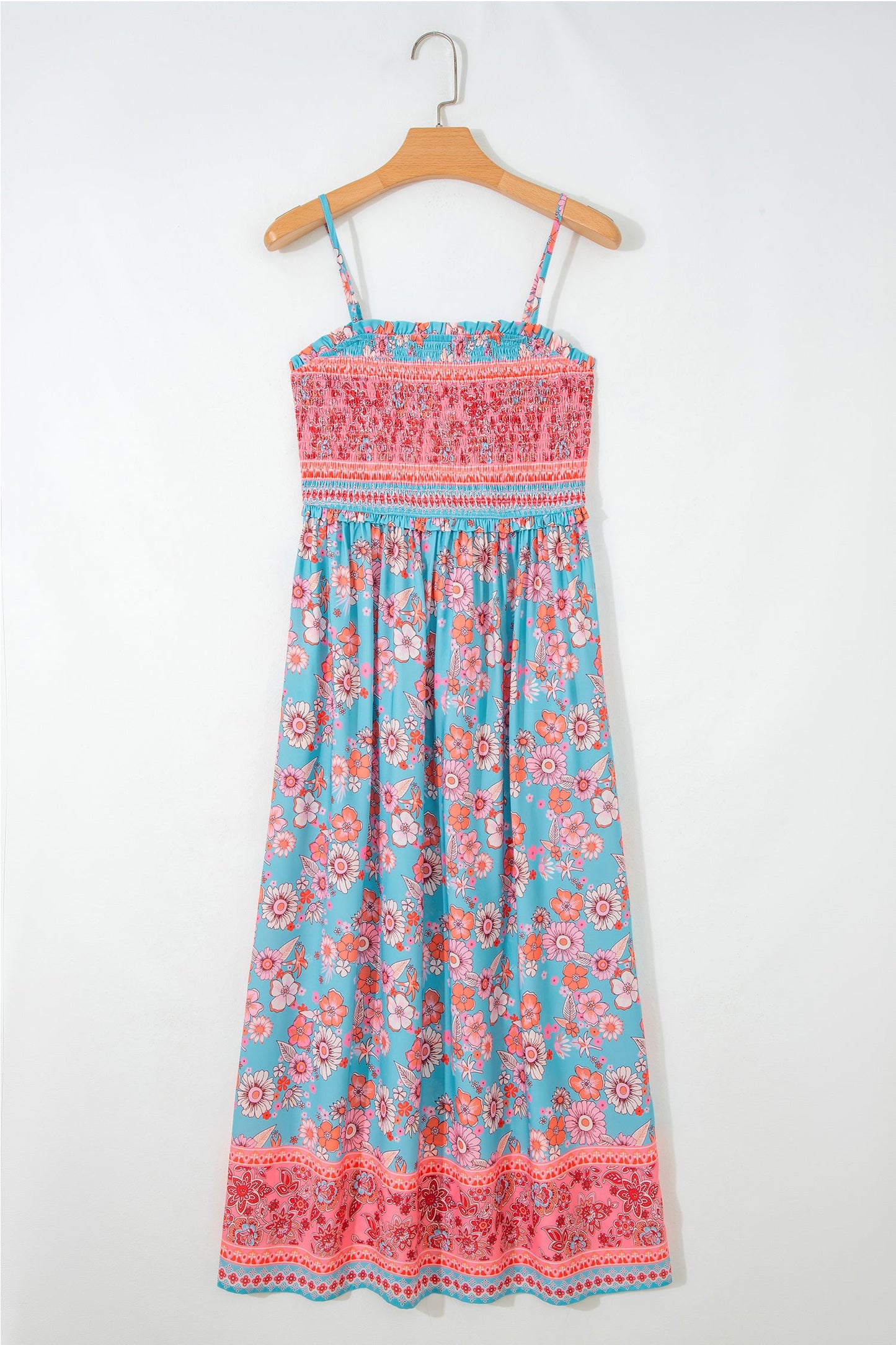 Boho Floral Spaghetti Strap Vacation Maxi Dress