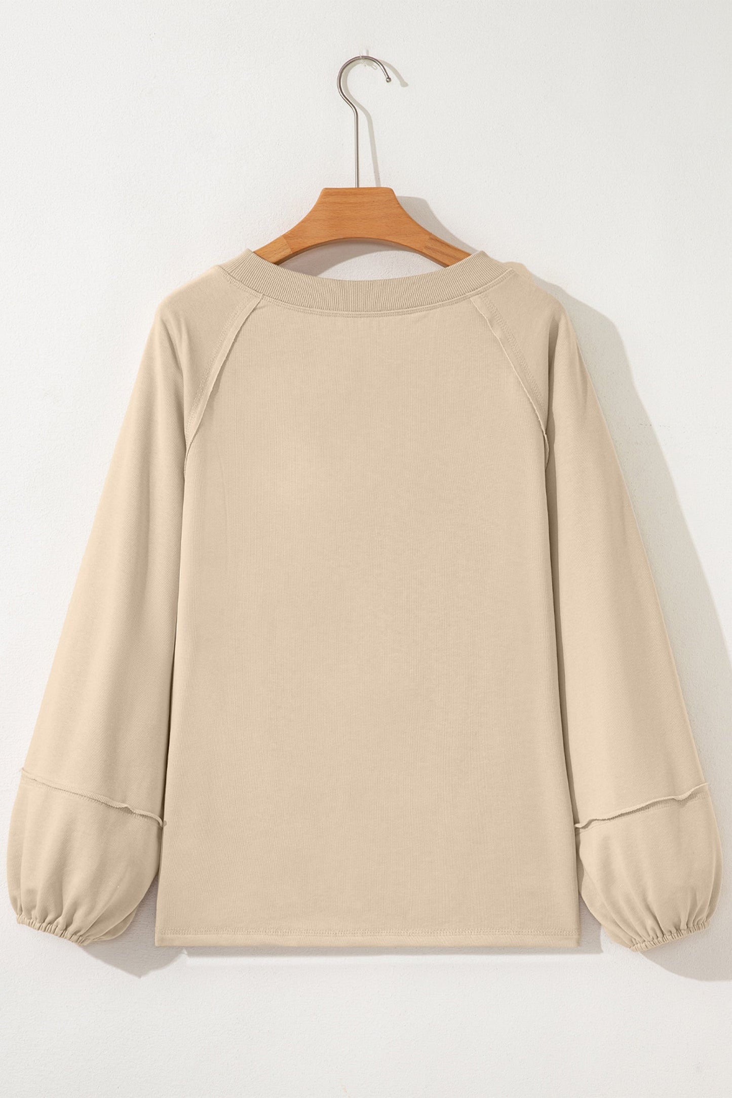 Solid Raw Seam Patchwork Baggy Sweatshirt