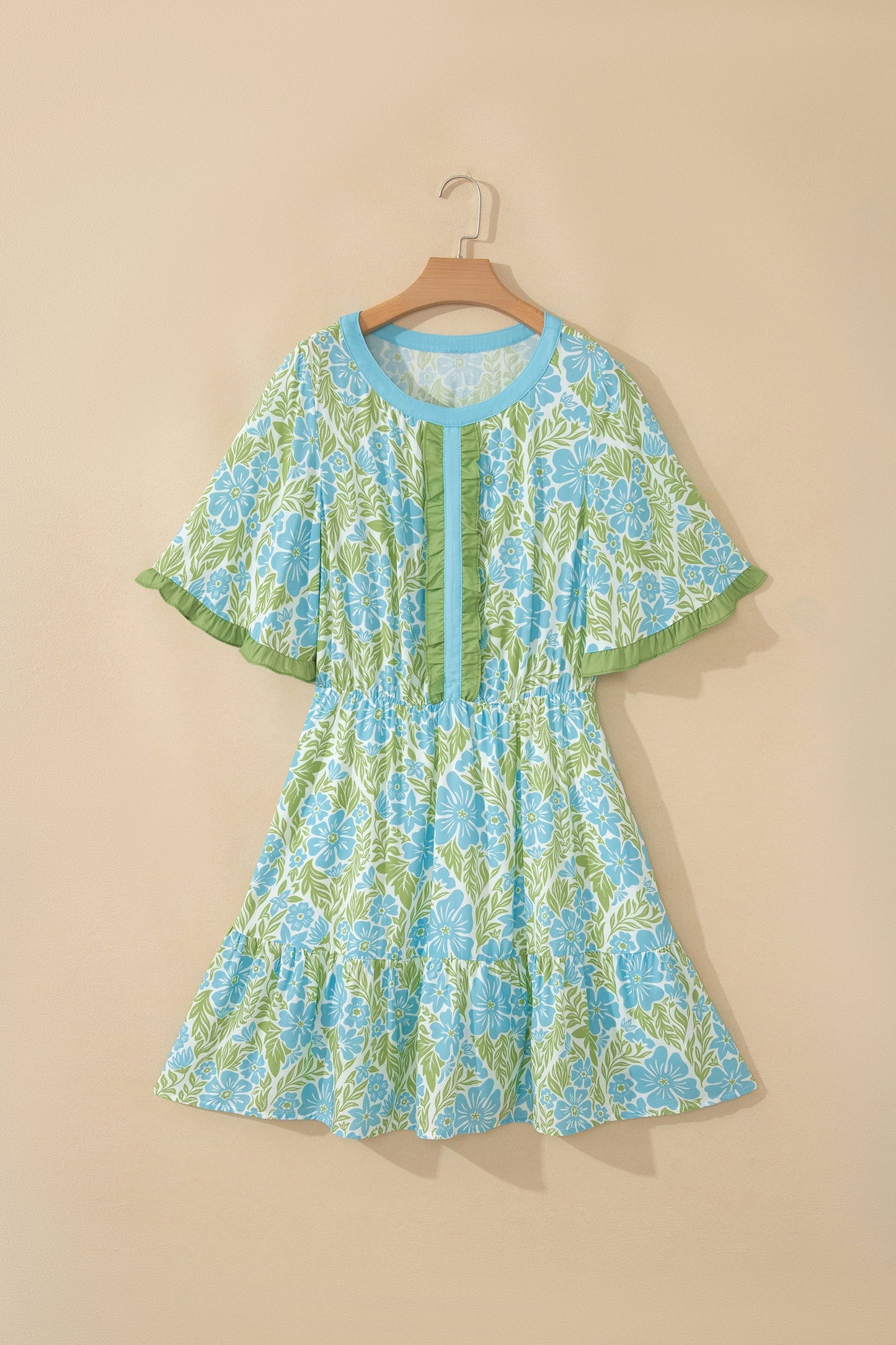 Floral High Waist Ruffle Mini Dress