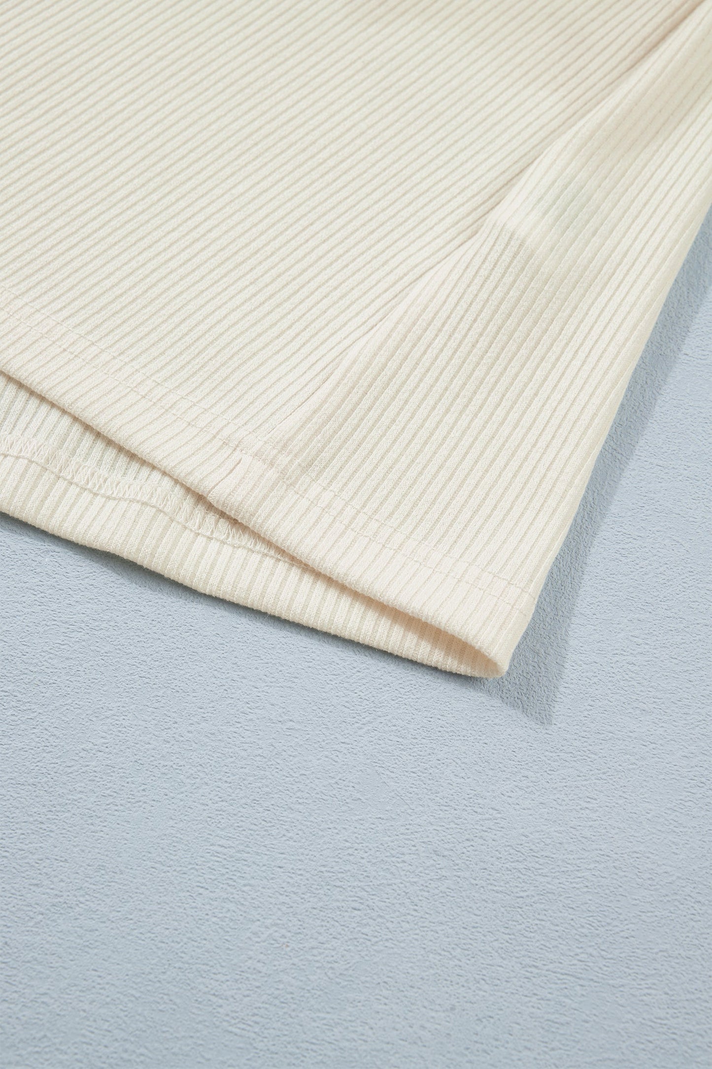 Denim Ribbed Patchwork Short Sleeve Buttoned Shirt