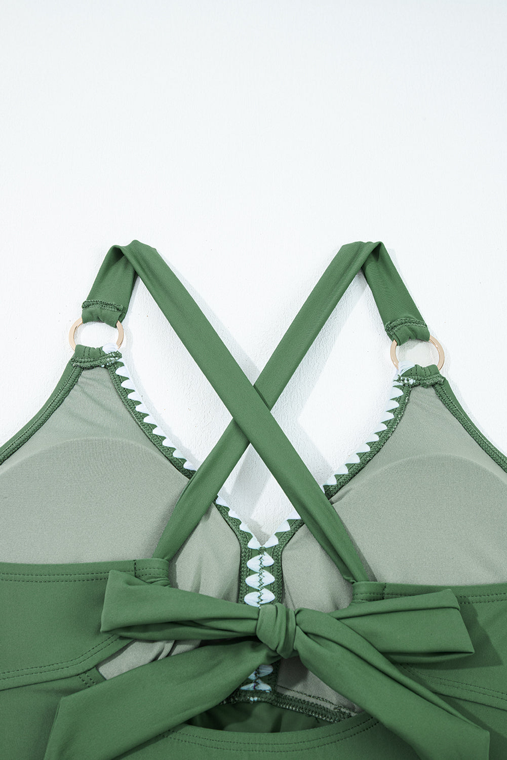 Floral Colorblock O-Ring Tankini Swim Set