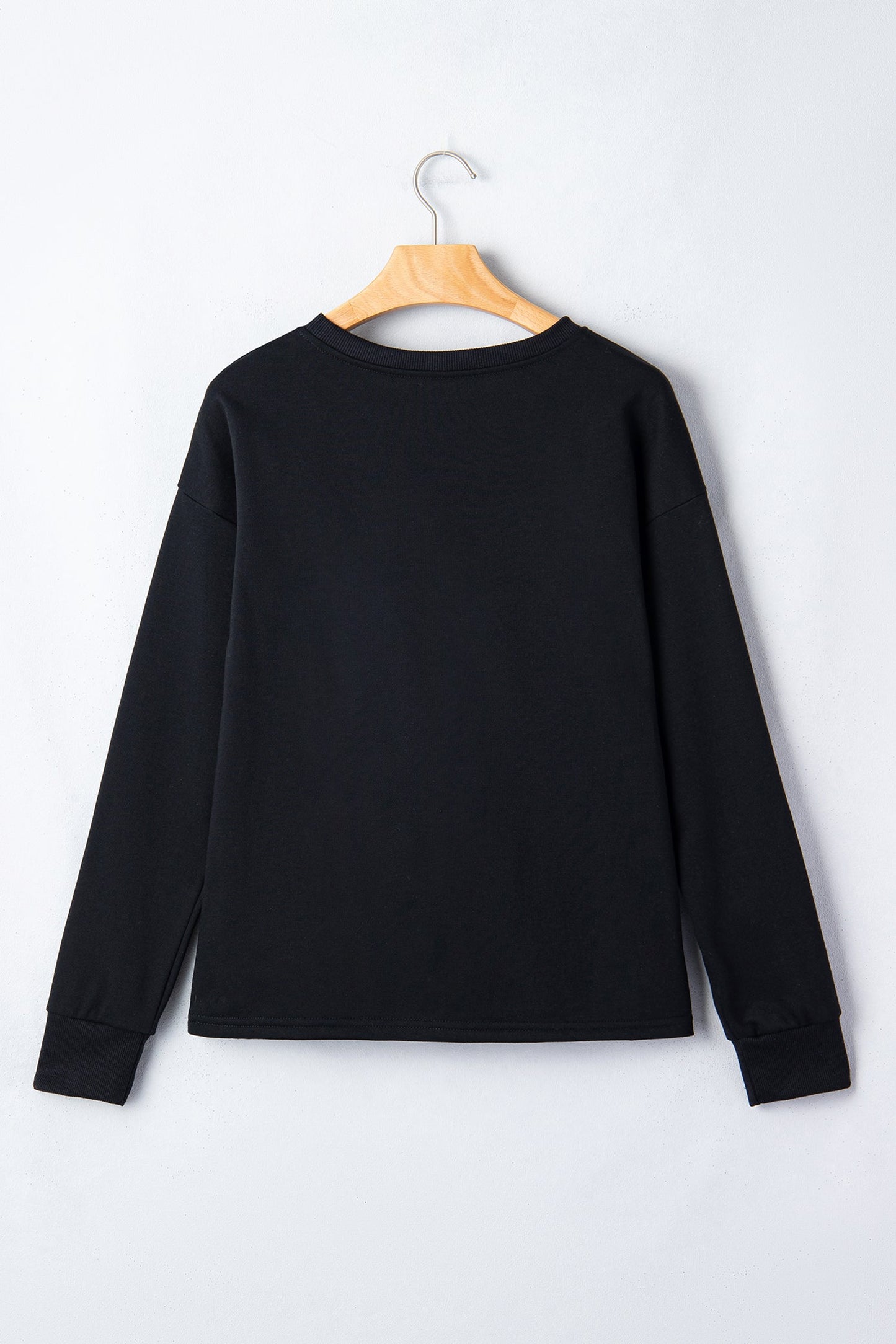 Solid Drop Shoulder Long Sleeve Top