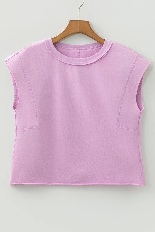 Solid Mineral Wash Boxy Tank Top