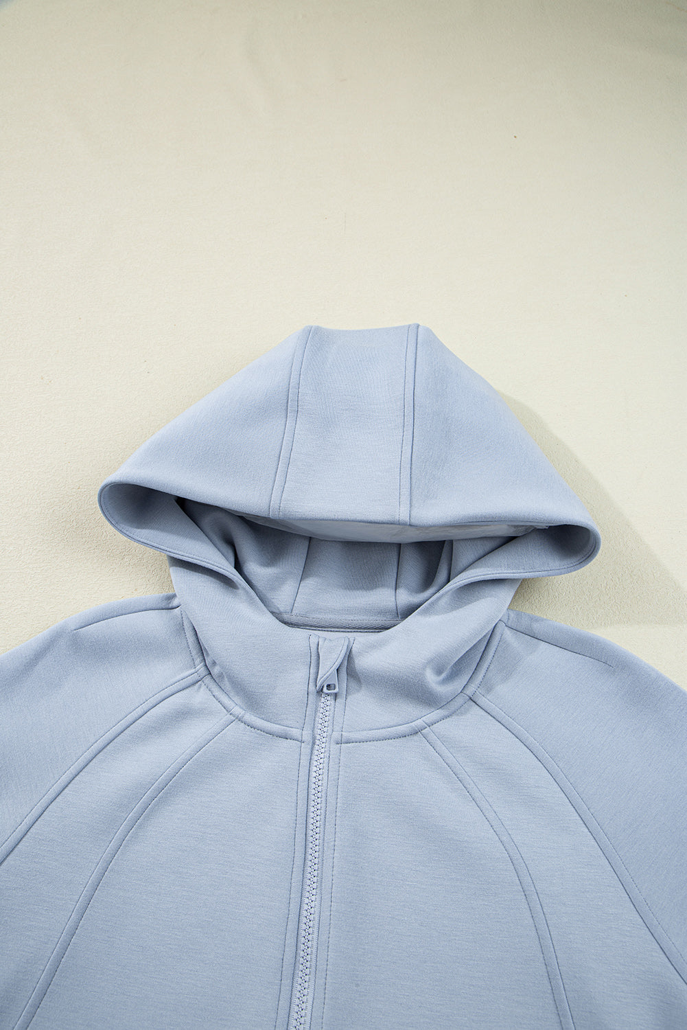 Solid Half- Zip Hoodie and Pants Set