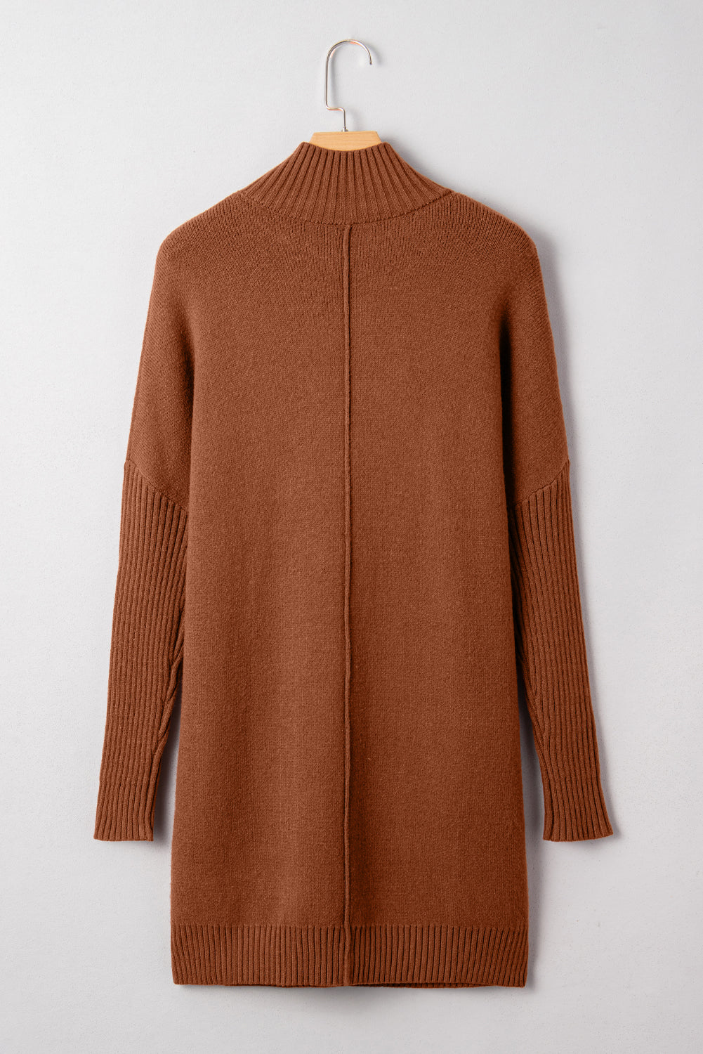 Ribbed Mock Neck Sweater Dress