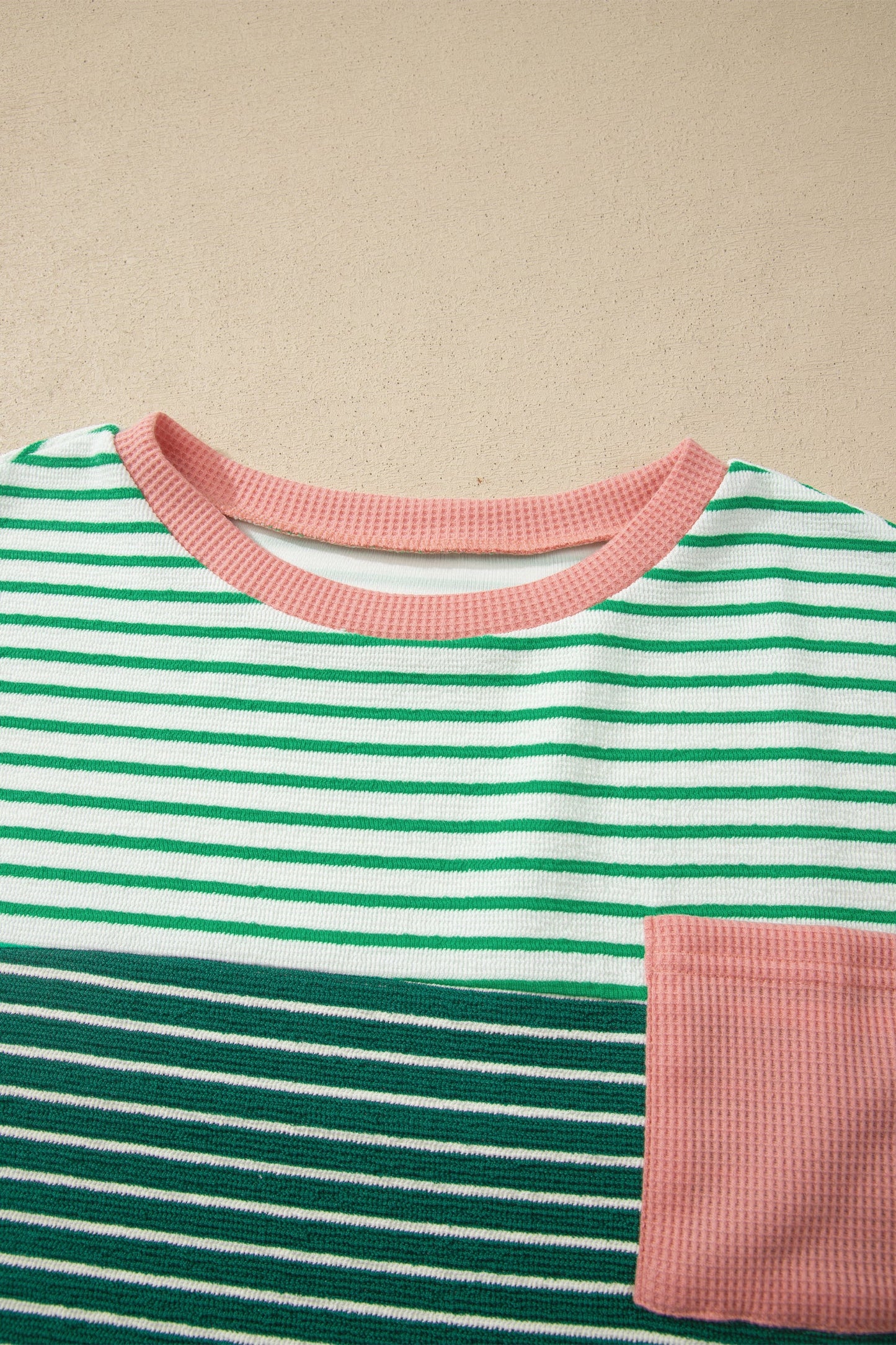 Stripe Colorblock Chest Pocket Short Sleeve Tee